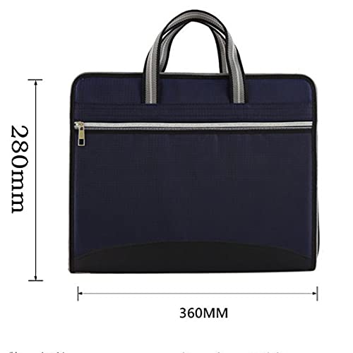 Cartella espandibile Cartella for ufficio in tela e pelle 12 strati Portafoglio espandibile Document Organizer File Folde A4 36x28cm Borsa di grande capacità