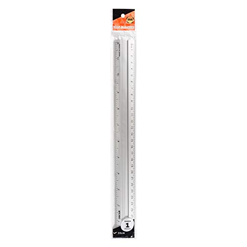 Régua de Alumínio Blister Jocar Office, Leonora, Prata, 30 cm, Pacote de 1