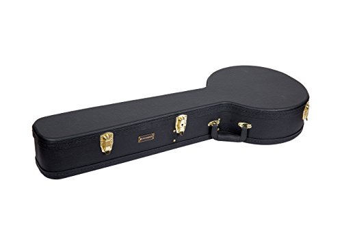 Image of Crossrock Hardshell Banjo Case fits 5-string Resonator styles of Banjos- Stainless Steel Latches, Sponge Lining, Storage Space-Black (CRW600BJBK)