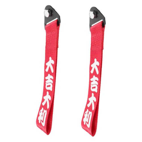 MUELODSIC 2 Piezas Correa de Remolque para Coche Resistente y Decorativa para Parachoques Trasero Cinta de Poliéster de Alta Resistencia con Diseño Moderno para Emergencia y Recuperación