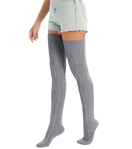 Sexybody Women's Thigh High Socks Over the Knee Knit Socks, Winter Leg Warmers Stockings Knee High Tube Arctic Fleece4