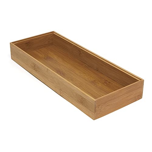 Lipper International 8186S Bamboo Wood Stacking Drawer Organizer Box, 6