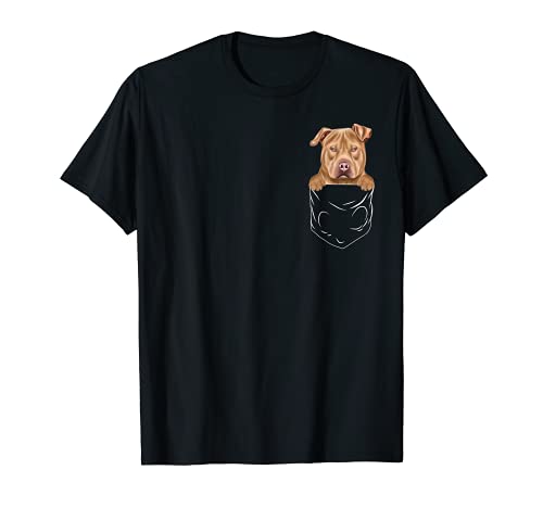 Dog In Pocket Usa Staffordshire Terrier Funny Dog Lover T-Shirt, Black