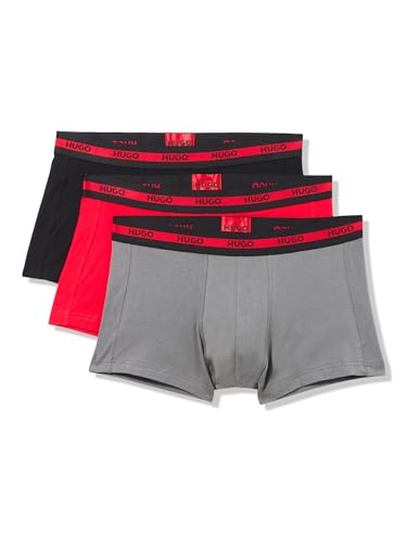 HUGO Men's 3 Pack Bold Logo Cotton Stretch Trunks