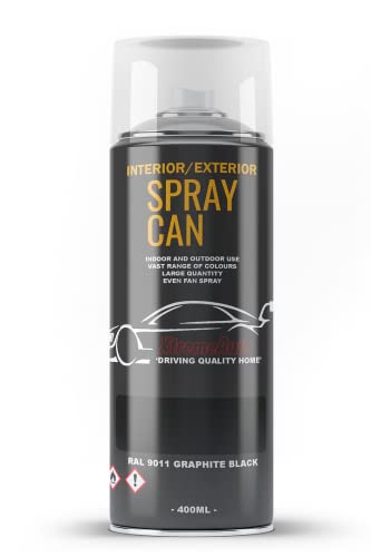 Xtremeauto Spray Paint Finish For Indoor And Outdoor Use Garden Cars Home Kitchen Bathroom Furniture Art Craft Bikes Radiators Metal Wood Plastic Glass UPVC Stone PVC RAL 9011 Graphite black