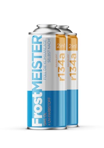 FrostMEISTER 2in1 Auto Klimaanlagen-Befüllset 400 ml: Schnelles und einfaches Befüllen mit R134a-Ersatz (1995–2016), umweltfreundlich und sicher...