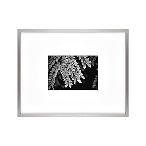 Image of MCS Master & Co. Foundry Metal Gallery Wall Frame, Dark Silver, 11 x 14 in matted to 5 x 7 in