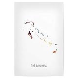 artboxONE Poster 45x30 cm Kartografie The Bahamas 