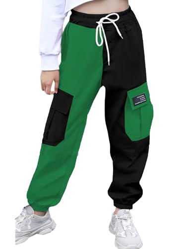 Image of Cromoncent Girls&Womens Cargo Pants Elastic Waist Lightweight Outdoor Jogger Pants, 6 Years - XX-Large
