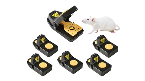 Uflix® 6x Mouse Traps for Indoors – Quick-Snap Reusable Rodent Traps, No Poison, Easy to Clean, Pet & Child Safe Mice Control (11.2 × 4.8 × 5.6 cm)