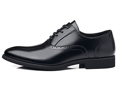 Dadawen Men's Leather Lined Dress Shoes Formal Business Shoes Classic Lace-Up Oxfords Black Us Size 6 #TOP4