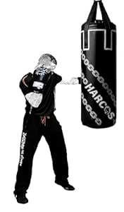 Harcos Unfilled Synthetic Leather high Performance Heavy Duty Punching Bag Professional Boxing Bag for Boxing | MMA | Muay Thai | Kickboxing |Taekwondo Fitness Exercise. (Black, 4 Feet (48 Inches))