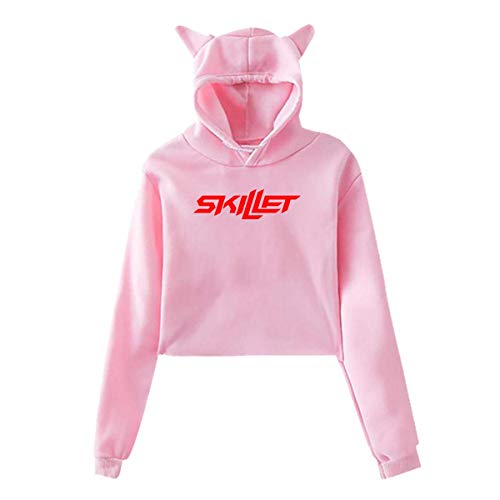 Preisvergleich Produktbild Qeely Kapuzenpullover Skillet Logo Womans Katzenohr Hoodie Pullover Langarm Niedlicher Hoodie Pullover