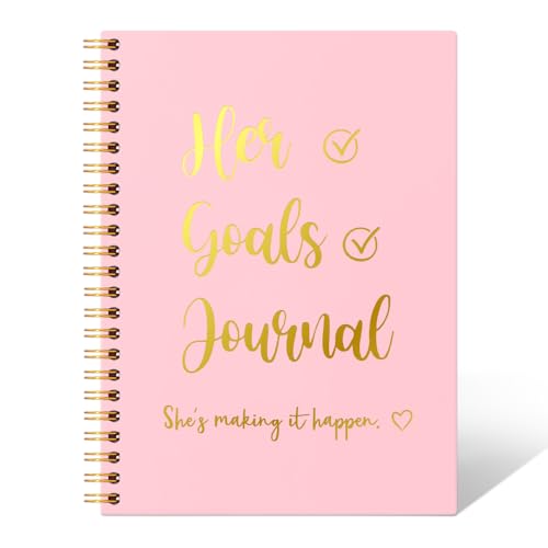 THEBESTU Her Goals Journal 160 Pages Hardcover Blank Spiral Notebook Funny Inspirational Quote Journal for Women Motivational Notebook Gifts for Daughter Sister Girl Friend Female Manager Boss