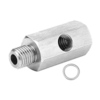 Turbo Öldrucksensor Adapter, Turbo-Versorgungsleitungs-Messschlauch T Edelstahl-Fitting-Stecker auf Buchse 1/8 Zoll auf M12X1.5-Adapter Turbo-Öldrucksensor-Versorgungsleitungs-Messgerät