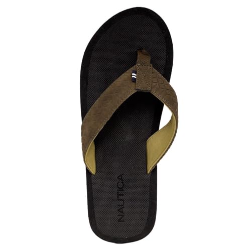 Image of Nautica Men's Flip Flop Shower Sandals Slides - Comfortable Waterproof Beach Footwear Slip-On Thong (Medium /Wide Width)