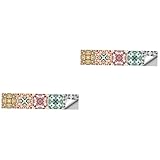 Autocollants pour carrelage : cette bordure de papier peint est facile à utiliser avec une grille de mesure et de découpe sur le papier support.