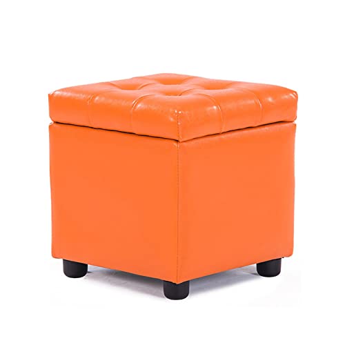 GKJHTED Reposapiés Redondo de Cuero - Puff Gris Oscuro para Sala de Estar, Cocina, Dormitorio y balcón - Reposapiés Elegante y Taburete para Cambiar Zapatos