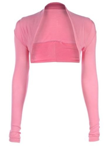 Jersey bolero de mujer que estiliza los brazos chaqueta corta rosa claro S-XXXL