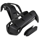 Spec-D Tuning 6PC Front + Rear Black 7' Wide Wheel Extended Fender Flares Kit Compatible with 1997-2006 Jeep Wranger TJ