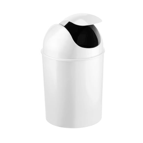 Image of Umbra Mini Waste Can 1-1 /2 Gallon with Swing Lid, White