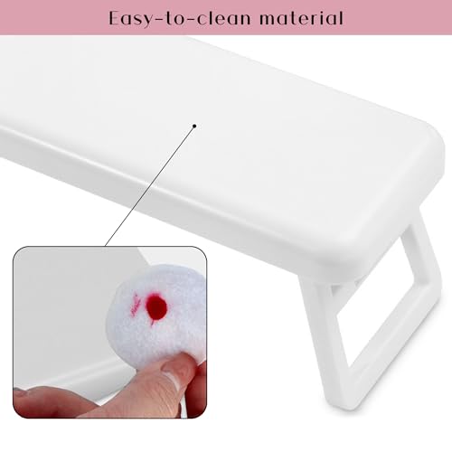 Caliee Almofada de descanso de braço portátil para unhas suporte de mão branco para unhas suporte de