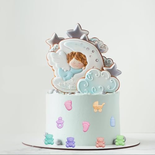 2Pcs Baby Shower Chocolate Molds Silicone Nonstick Baby Footprint Onesie Bottle Pacifier Carriage Bear Shaped Cute Mold, Cake Cupcake Decoration Moulds for Candy Gummy Kitchen Baking Supplies - Thumbnail 3