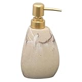 Pitycbo Dispensador de Jabón Moderno con Patrón Elegante Contenedor Ligero Y Robusto Recargable Y Fácil de Limpiar Adecuado para Baño Cocina Hotel Lavabo, Amarillo Terroso, Individual