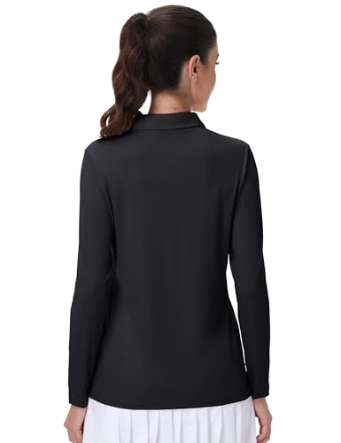 Image of MAGCOMSEN Women's Polo Shirts Long Sleeve Golf T Shirt Quick Dry UPF 50+ Sun Protection Lightweight Athletic Tennis Shirts