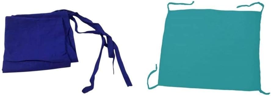 Will and weaves Pack of 4 Cotton Patka Headwear Small Scarf with 4 Strings Royal Blue and Blue Combo 50 cm x 65 cm