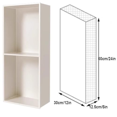 Mensola da doccia a LED, in acciaio inox, da incasso, per shampoo e sapone, installazione a parete nascosta, organizer da bagno moderno, 30 x 60 x 12,5 cm
