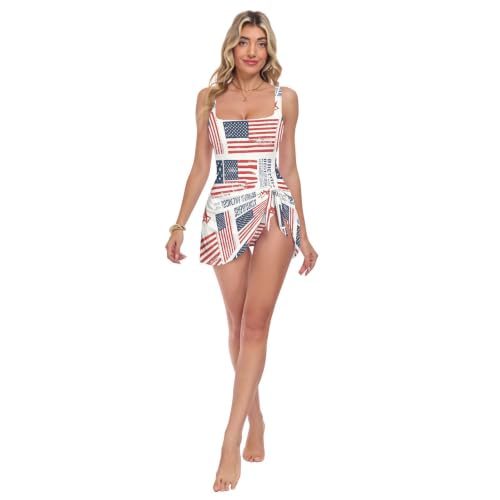 Maillot de bain une pièce américain femme avec jupe amovible imprimée