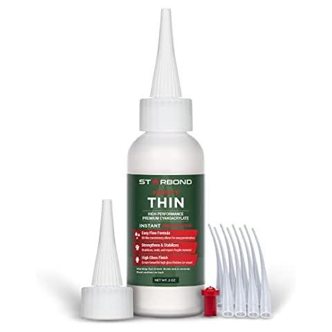 Premium Grade Cyanoacrylate (CA) Super Glue by STARBOND - 2 OZ "PRO Pack" (56-gram) - "CA Finish" Heavy Thin 40 CPS Viscosity Adhesive for Woodturning, CA Finish, Woodworking, Hobby Models, Inlay Cover