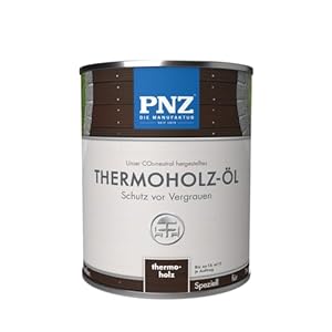 PNZ Thermoholz-Öl | Nachhaltig hergestellt mit regionalen Rohstoffen | Made in Germany | für Holzdeck, Holz-Terrasse, Fenster, Türen, Gartenhäuser aus Thermoholz, Gebinde:2.5L, Farbe:thermoholz