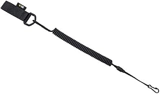 M-Tac Tactical Pistol Lanyard Elastic Coil for Police Army Belt D-Ring (Black)