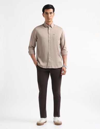 Image of Arrow Striped Slim Fit Mens Casual Shirts - 100% Cotton, Breathable & Comfortable, Full Sleeves Shirts for Men