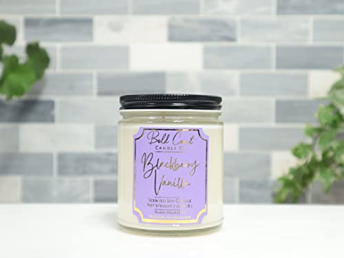 Blackberry Vanilla Scented Soy Wax Candle, 7 Oz Candle, 60+ Hour Burn Time, Highly Scented And Long Burning, Luxury Soy Candles Handmade In The Usa #TOP1