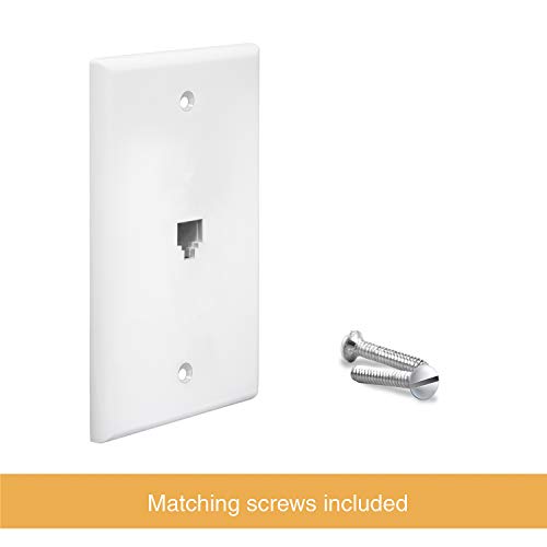 image for ENERLITES RJ11 Telephone Jack Wall Plate, 6-Position 6-Conductor 6P6C 