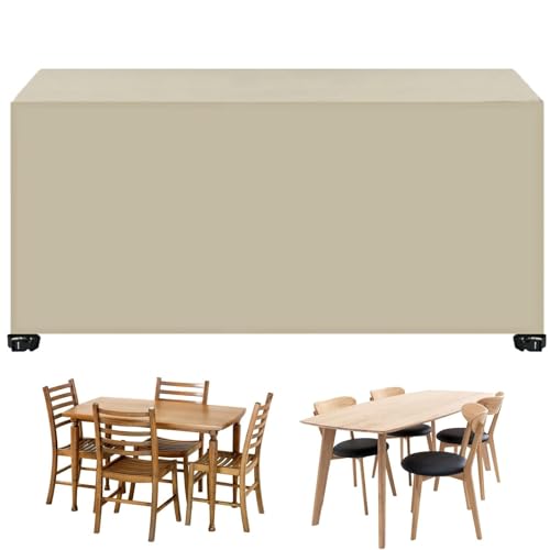 Housse Salon de Jardin, Bache Table Exterieur 60 x 120 x 60 cm Imperméable, Résistance Au Vent, Anti-Uv, Indéchirable, Housse de Protection Salon de Jardin...