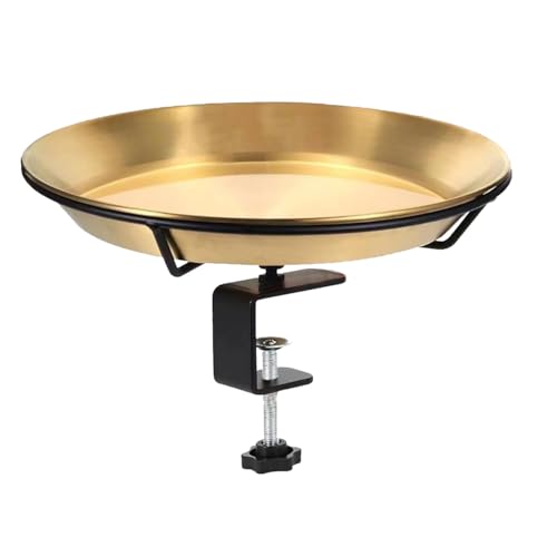 YEZILUU Deck Mounted Bird Bath Feeder Bowl Deck Mounted Bird