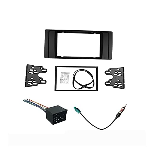 XELIAN Bil fascia radio passar för BMW Serie 5 E53 E39 DVD Stereo Panel Dash Double Din Trim Kit Framewiring + Antenn Aerial Adapter (Color Name : 173X98mm)