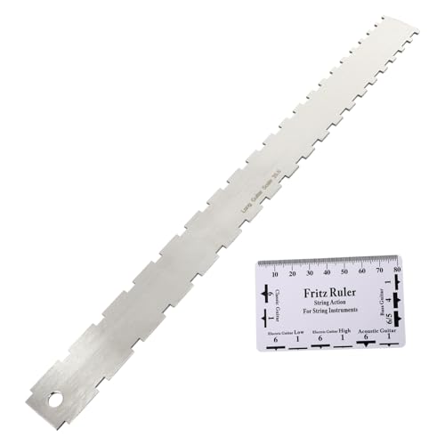 TIDTALEO 2個ギター弦測定用定規 ステンレススチール製 弦楽器用工具 楽器修理用 ネック対応