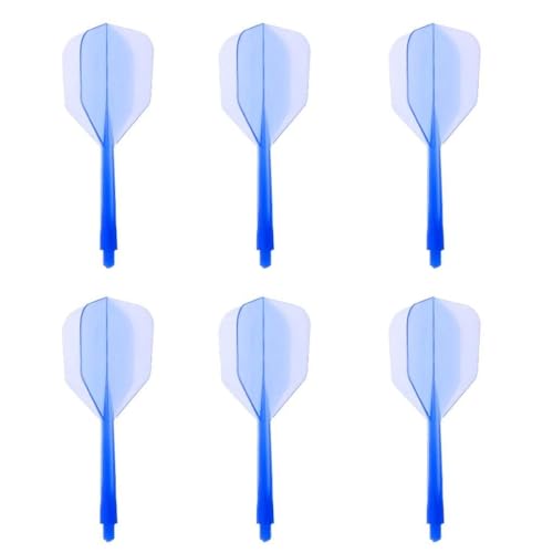 zalati Dar Shafts with Flights 6pcs Plastic Clear Style Durable Replacement Accessories for 2BA Thread Stems - Blue - Image 2