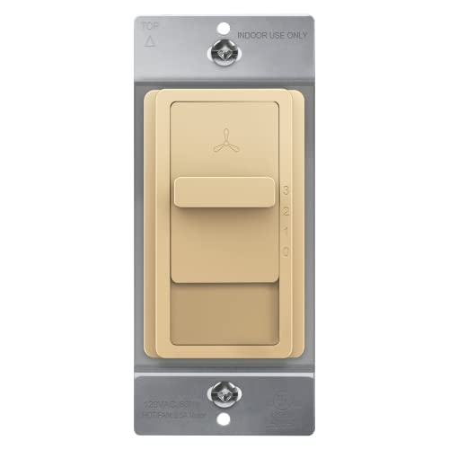 TOPGREENER 3-Speed Ceiling Fan Control Switch, Single Pole, 2.5A, Gold