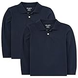 The Children's Place boys Long Sleeve Soft Jersey Polo, NAUTICO, Small