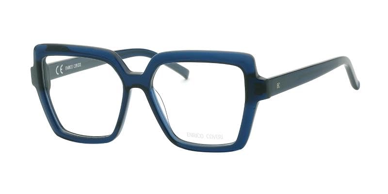 Enrico Coveri Okulary korekcyjne ECV147 damskie oprawki, odpowiednie do wszystkich rodzajów soczewek, Niebieska