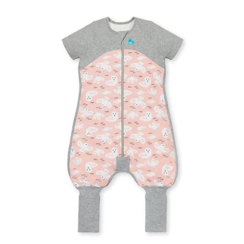 Love To Dream™ Schlafanzug mit Beinen, 6–12 Monate – Rosa | Kurzarm, weiche, leichte tragbare Decke | 1,5 Tog, ganzjährige Nutzung 18–22 °C | Maschinenwaschbares Baumwollfleece