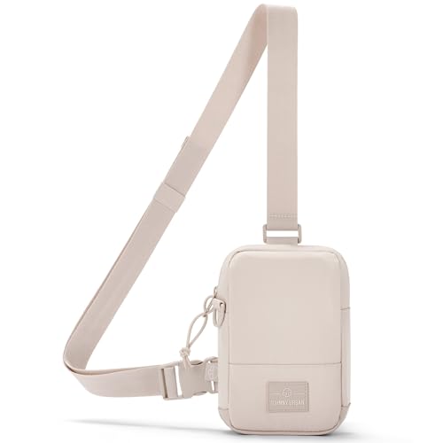 Johnny Urban Sling Bag Señoras Hombres Beige - Arthur - Crossbody Bolso de Pecho para Ocio, Viaje, Senderismo, Festival - Compartimento para Móvil, Llaves, Cartera - Repelente al Agua