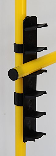 Boje Sport - Sprungstangen-Set - Training für Sprungkraft, Dribbling und Beweglichkeit - Standfüße befüllbar - (3 Stangen, 160 cm (2 x 80 cm)) 2 X-Standfüße, 2 Leiterhürden, Farbe: gelb
