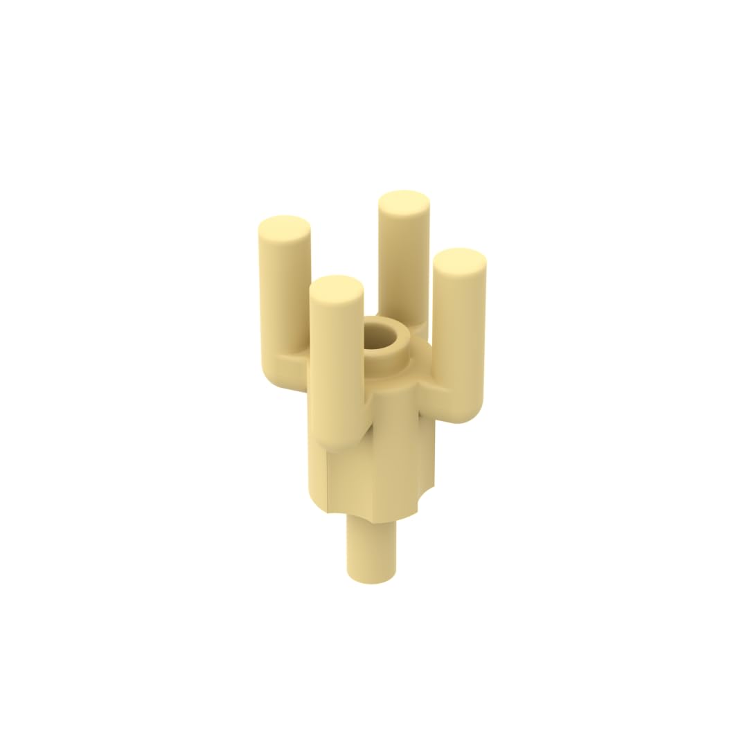 2566 Ornaments Plant, Palm Tree Top, 4 Top Bars, 1 Bottom Bar 50 Pieces GDS-1217 Compatible with Lego Building Blocks Color:Light yellow 19